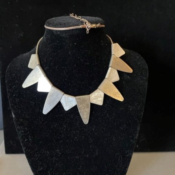Funky 70's Metal Punk Necklace on a 15" Snake Chain, making a Statement - Picture 1 of 4